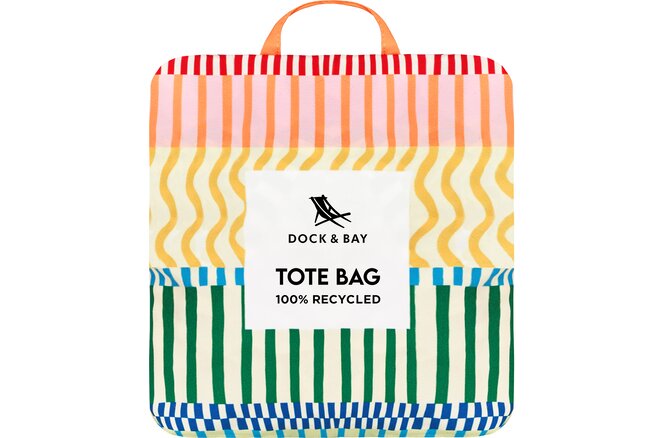 Dock & Bay Foldable Bag Medium stripe up your life