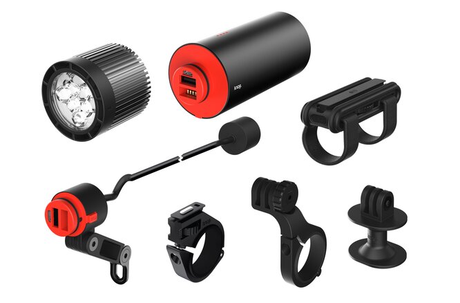 Knog Scheinwerfer PWR MTB 2000 Set mit Helm- und Lenkerhalter... black