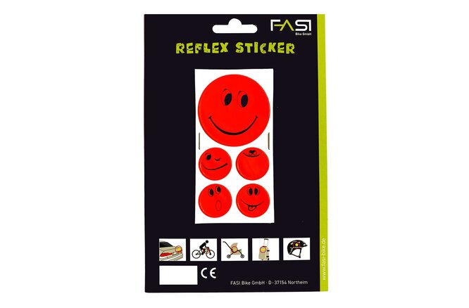 Fasi reflektierende smiley selbstklebend rot