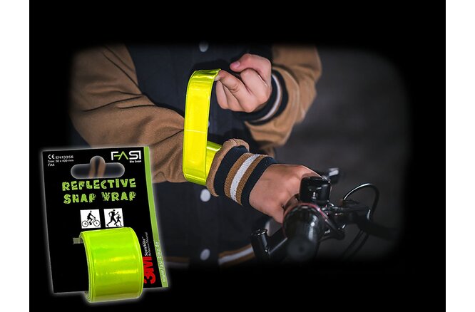 Fasi Snap Wrap Reflektorband 30 mm gelb