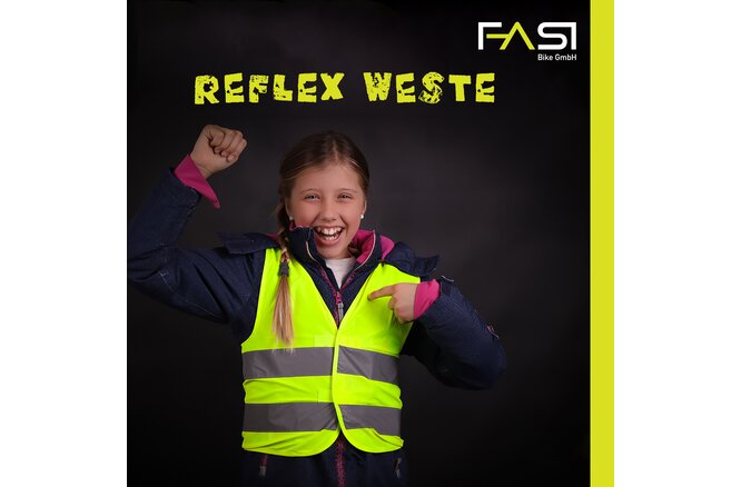 FASI Reflexweste Kiddy für Kinder Grösse XS gelb