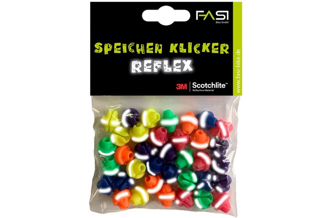 FASI Speichenklicker Reflex Beutel à 36 Stück, farblich sortiert