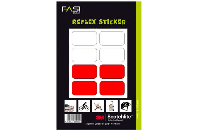 Fasi reflektierende Vierecke 3M selbstklebend weiss / rot