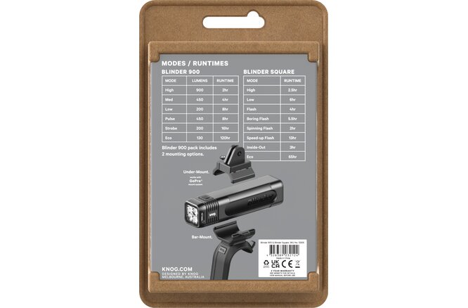 Knog Lichtset Blinder 900 & Blinder Square schwarz