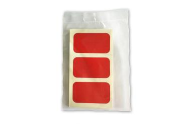 Reflektorfolie selbstklebend 3M 25x45mm OEM Set à 30 Stk. mit... 10 Bögen à 3 Stk. rot