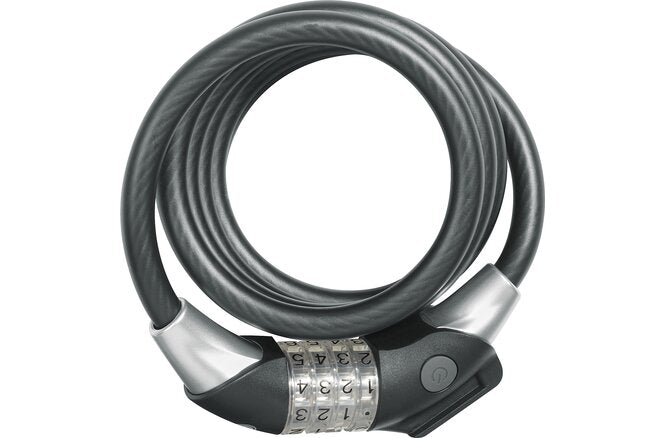 Abus Spiralkabelschloss Raydo Pro 1450/185 Code mit Halter TexKF... schwarz