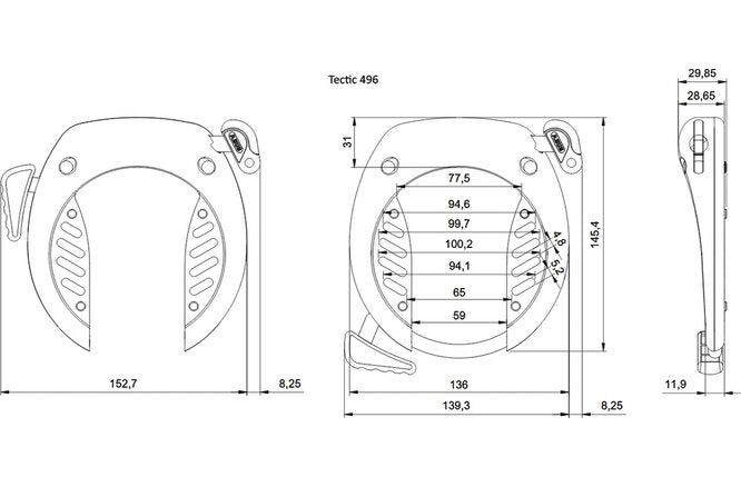 Abus Rahmenschloss Tectic 496 NR ohne Halter schwarz