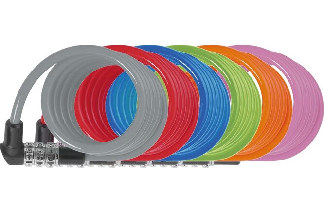 Abus Spiralkabelschloss 3506C/120 Code ohne Halter assortiert