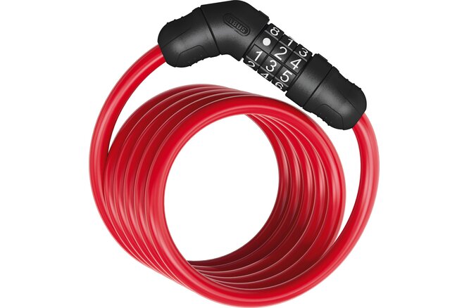 Abus Spiralkabelschloss Star 4508C/150 Code ohne Halter rot