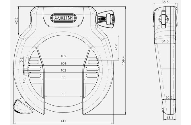 Abus Rahmenschl. 4750S & Akkuschl. DT2 T82 Bosch2... gleichschliessend schwarz