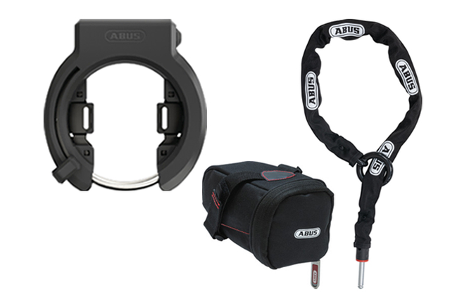 Abus Rahmenschloss Granit XPlus 6950M NR ohne Halter & Kette... 6KS/100 mit Satteltasche ST5950 schwarz