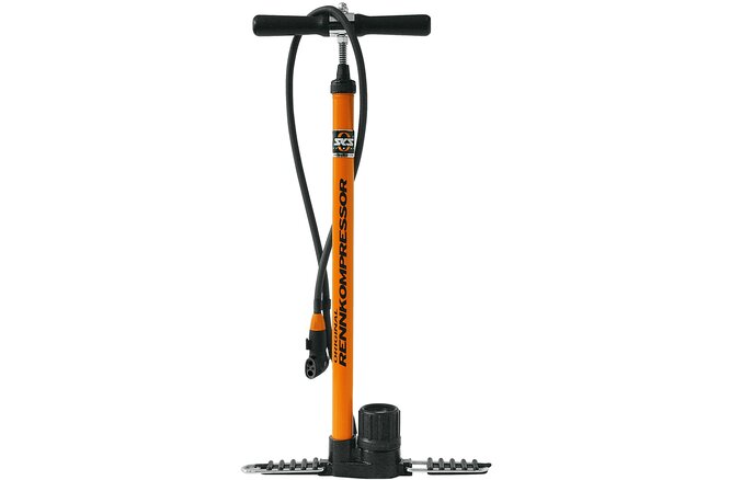 SKS Standpumpe Rennkompressor Stahl Multi Valve mit Manometer... orange