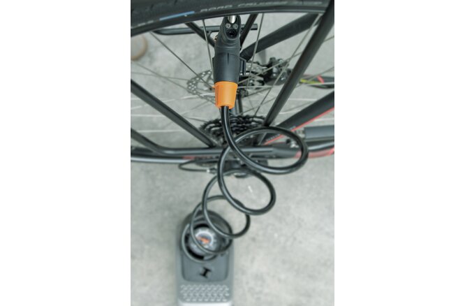 SKS Fusstretpumpe Airstep Alu/Kunststoff Multi Valve mit... Manometer schwarz-silber