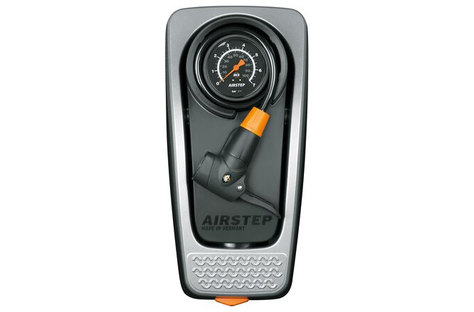 SKS Fusstretpumpe Airstep Alu/Kunststoff Multi Valve mit... Manometer schwarz-silber