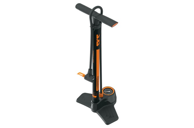 SKS Standpumpe Airkompressor Compact 10.0 Stahl Multi Valve... schwarz/orange