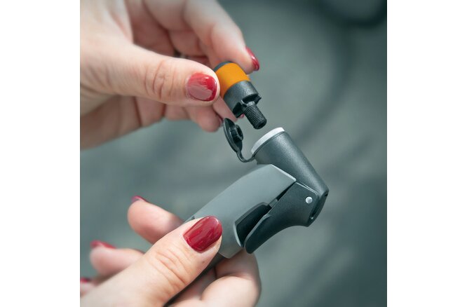 SKS Pumpenkopf Adapter Clik Tec schwarz/orange