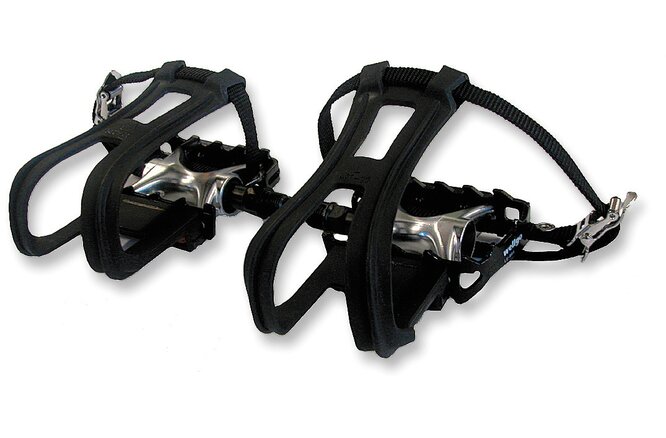 Wellgo Pedale ATB LU-964 9/16" Alu inkl. Pedalriemen und Haken... schwarz