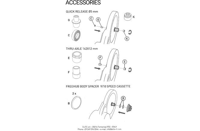 Elite Hometrainer Ersatz Adapterset für Suito und Direto XR
