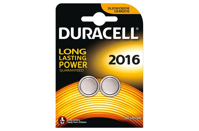 Duracell Batterie CR2016 3V Lithium Knopfzelle 2er-Blister