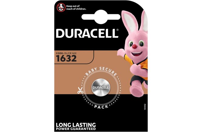 Duracell Batterie CR1632 3V Lithium Knopfzelle 1er-Blister