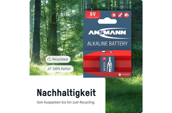 Ansmann Batterie Alkaline RED 9V E-Block 6LR61