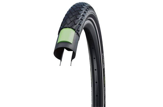 Schwalbe Pneu Green Marathon 27.5x1.65 GG Starr mit... Reflexstreifen black