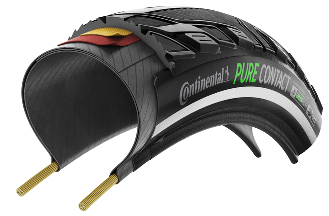 Continental Pneu Pure Contact 27.5x2.40 Falt mit Reflexstreifen... schwarz