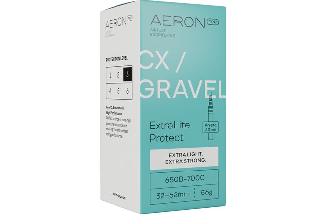 Aeron Schlauch CX/Gravel 650B/700C 32-52 mm ExtraLite... Protect Prestaventil 42 mm
