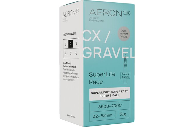 Aeron Schlauch CX/Gravel 650B/700C 32-52 mm SuperLite... Race Prestaventil Alu 65 mm