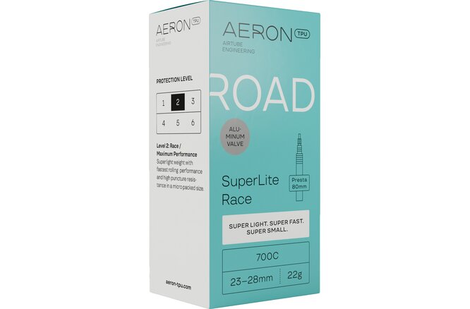 Aeron Schlauch Road 700C 23-28 mm SuperLite Race Prestaventil... Alu 80 mm