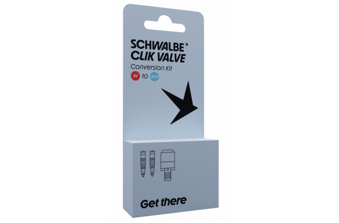 Schwalbe Ventileinsatz Clik Valve SV-SCV Set à 2 Stück &... Pumpenkopf-Adapter schwarz