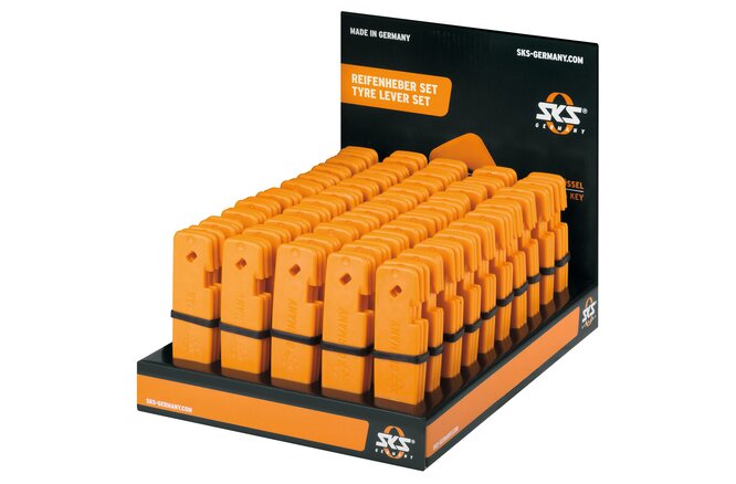 SKS Display-Pneuhebelset à 50 Sets SV-Schlüssel und AV-Druckablass... inklusive orange