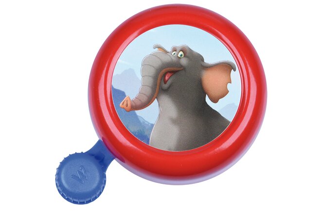 Widek Kinderglocke Animal Kingdom Stahl lackiert in rot auf einer Karte