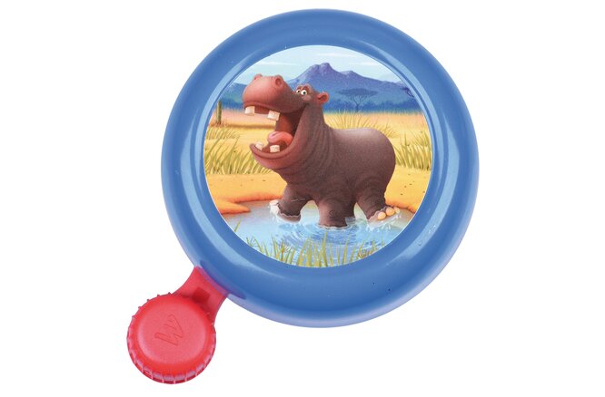 Widek Kinderglocke Animal Kingdom Stahl lackiert in blau auf einer Karte