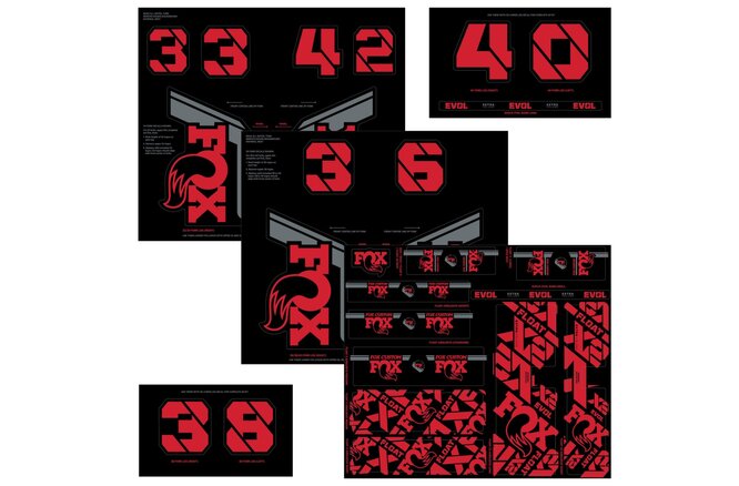 FOX Decal 21 Custom Fork & Shock red