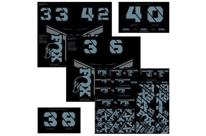 FOX Decal 21 Custom Fork & Shock storm blue