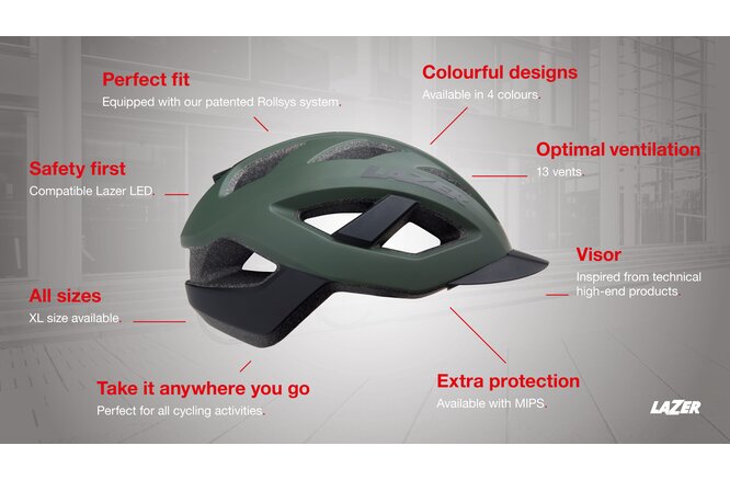 LAZER Unisex Sport Cameleon MIPS Helm matte dark green