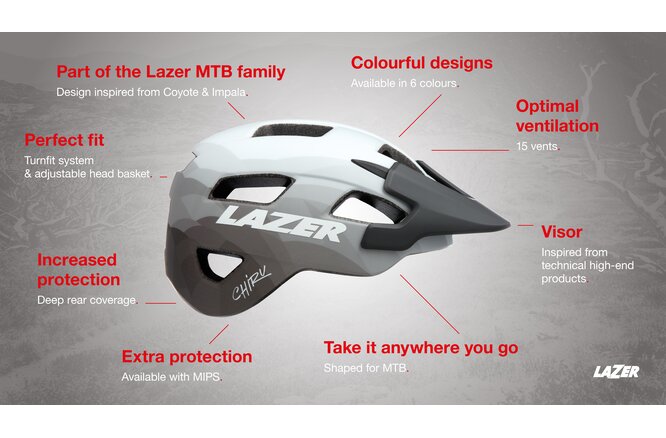 LAZER Unisex MTB Chiru MIPS Helm matte white
