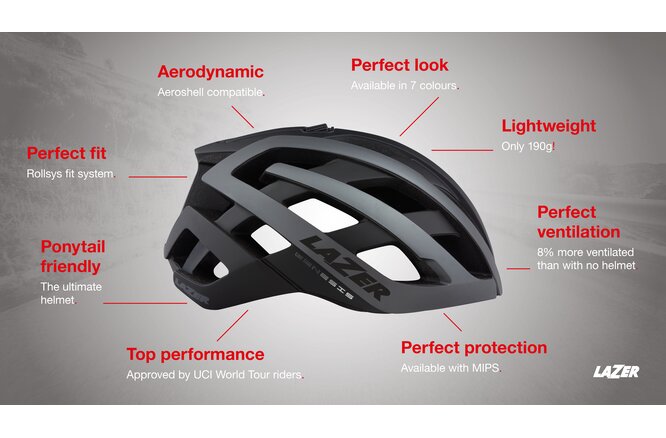 LAZER Unisex Road Genesis MIPS Helm matte titanium