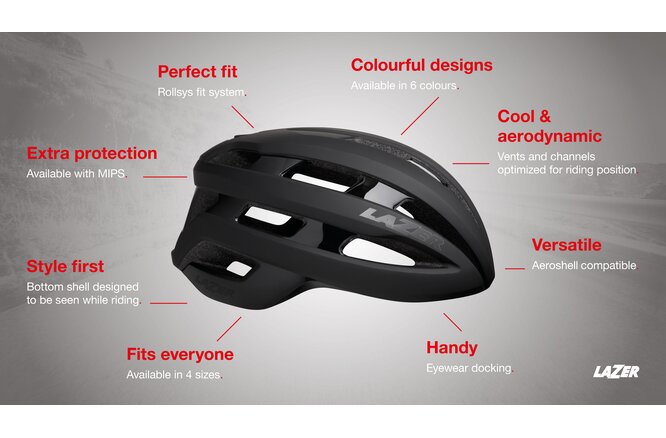 LAZER Unisex Road Sphere Mips Helm matte black