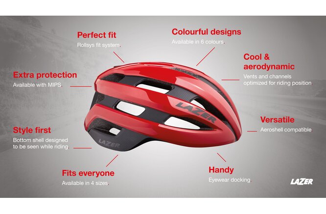 LAZER Unisex Road Sphere Mips Helm red