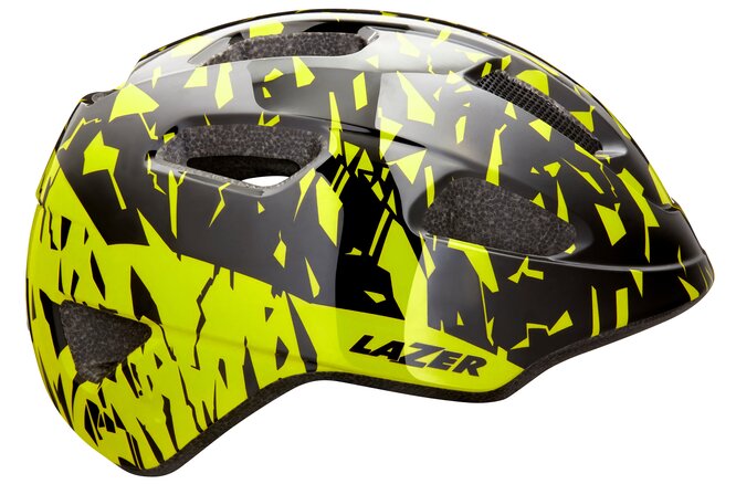LAZER Kids Nutz KinetiCore Helm black flash yellow