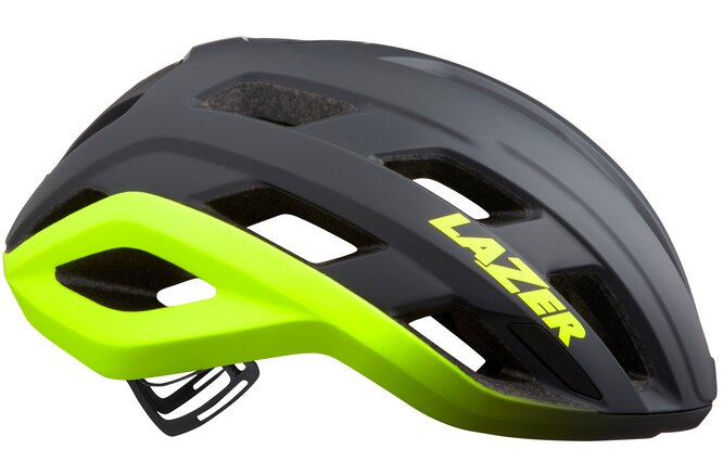LAZER Unisex Road Strada KinetiCore Helm matte dark grey... flash yellow