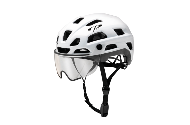 CP Bike CYLITE Helmet visor clear white matt/black shiny
