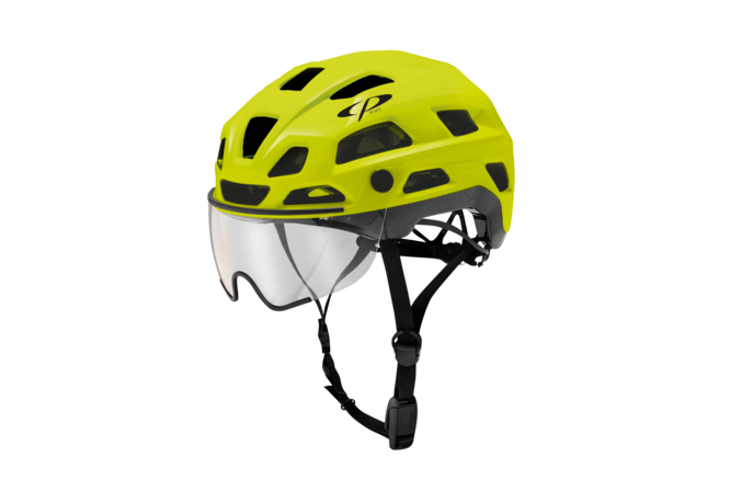 CP Bike CYLITE Helmet visor clear fluo yellow/black shiny