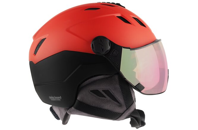 CP Ski CORAO+ Helmet red soft touch/black soft touch / Visor Nr.20
