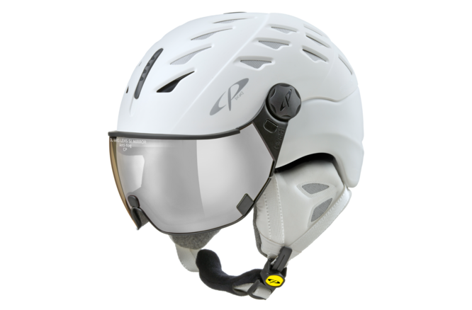 CP Ski CUMA Cashmere Helmet snowwhite soft touch / Visor Nr.23
