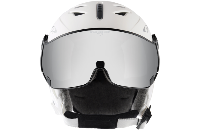 CP Ski CUMA Cashmere Helmet snowwhite soft touch / Visor Nr.23