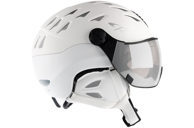 CP Ski CUMA Cashmere Helmet snowwhite soft touch / Visor Nr.23