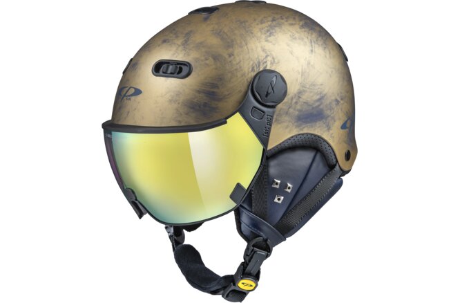 CP Ski CARACHILLO Vintage Helmet vintage gold / Visor Nr.30